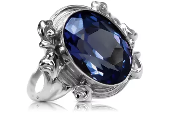 Ring Sapphire Sterling silver 925 Vintage craft vrc100s