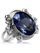 Ring Sapphire Sterling silver 925 Vintage craft vrc100s