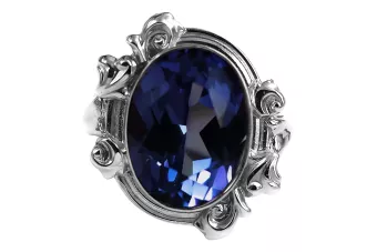 Ring Sapphire Sterling silver 925 Vintage craft vrc100s