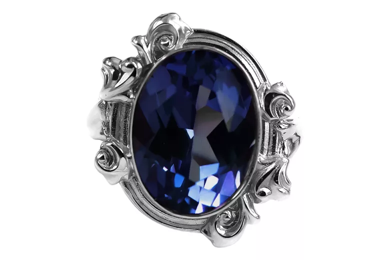 Ring Sapphire Sterling silver 925 Vintage craft vrc100s