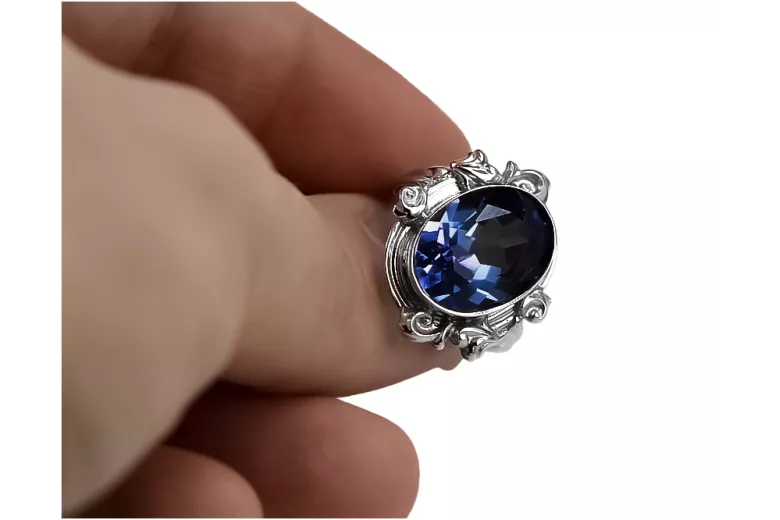Ring Sapphire Sterling silver 925 Vintage craft vrc100s