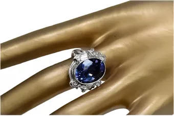 Ring Sapphire Sterling silver 925 Vintage craft vrc100s