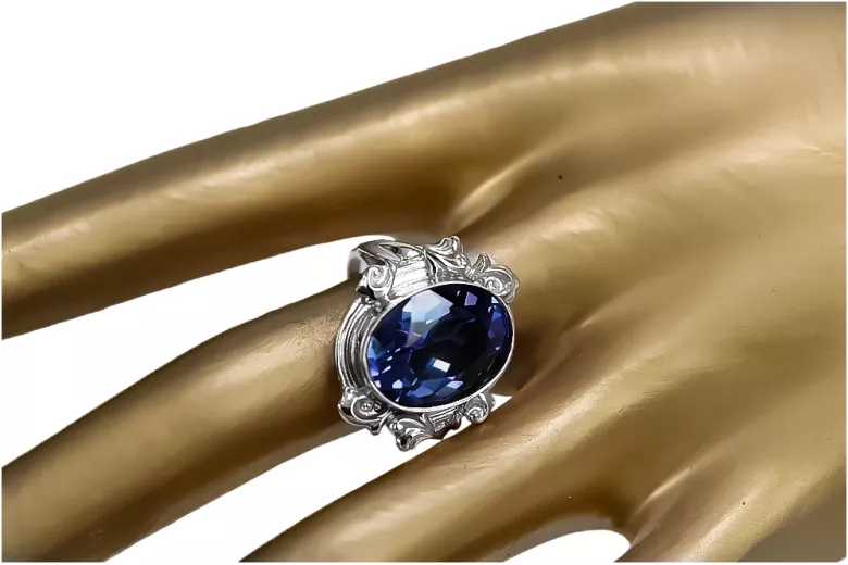 Ring Sapphire Sterling silver 925 Vintage craft vrc100s