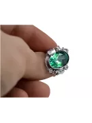 Vintage Emerald Silver Ring 925 VRC100s Ruský Soviet Vintage Art Deco Style