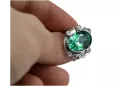 Vintage Emerald Silver Ring 925 Oval 8x12mm