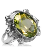 Anillo Peridoto amarillo Plata de ley 925 Estilo vintage vrc100s