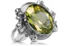 Vintage craft Ring Yellow Peridot Sterling silver 925 vrc100s