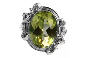 Vintage craft Ring Yellow Peridot Sterling silver 925 vrc100s