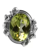 Anillo Peridoto amarillo Plata de ley 925 Estilo vintage vrc100s