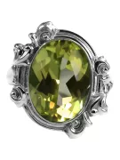 Vintage craft Ring Yellow Peridot Sterling silver 925 vrc100s