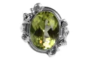 Anillo Peridoto amarillo Plata de ley 925 Estilo vintage vrc100s