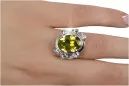 Anillo Peridoto amarillo Plata de ley 925 Estilo vintage vrc100s