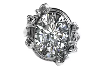 Vintage Anillo Circón Plata de ley 925 vrc100s