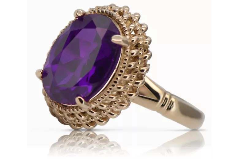 Rose soviétique russe 14k 585 or Alexandrite Ruby Emerald Sapphire Zircon ring vrc084