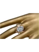 Zircon Sterling silver rose gold plated Ring Vintage craft vrc100rp
