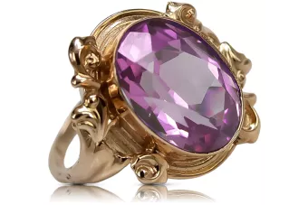 Amethyst Sterling silver rose gold plated Ring Vintage Jewlery vrc100rp