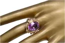 Anillo Amatista Plata de ley chapada en oro rosa Artesanía vintage vrc100rp