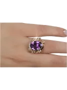 Anillo Amatista Plata de ley chapada en oro rosa Artesanía vintage vrc100rp