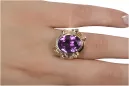 Anillo Amatista Plata de ley chapada en oro rosa Artesanía vintage vrc100rp