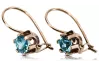 Rose pink 14k 585 gold aquamarine earrings vec019 Vintage Russian Soviet style