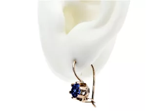 Rosa 14k 585 Gold Saphir Ohrringe vec019 Vintage