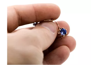 Ροζ-κόκκινα σκουλαρίκια 14k χρυσού 585 με σαφείρι vec019 Vintage