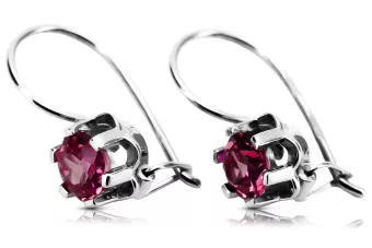 Cercei de argint 925 Ruby vec019s stil sovietic rusesc