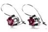 Vintage silver 925 Ruby earrings vec019s Russian Soviet style