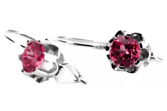 Cercei de argint 925 Ruby vec019s stil sovietic rusesc