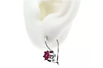 Cercei de argint 925 Ruby vec019s stil sovietic rusesc