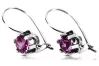 Vintage silver 925 amethyst earrings vec019s Russian Soviet style