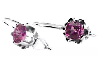 Plata vintage 925 pendientes de amatista vec019s estilo soviético ruso