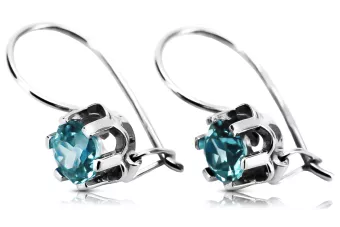 Vintage Silver 925 náušnice s Aquamarine VEC019S