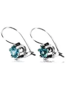 copie de Boucles d'oreilles vintage argent 925 aquamarine vec023s style soviétique russe