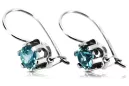 copie de Boucles d'oreilles vintage argent 925 aquamarine vec023s style soviétique russe