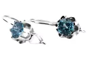 copie de Boucles d'oreilles vintage argent 925 aquamarine vec023s style soviétique russe