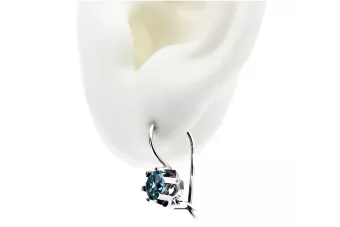 Vintage silver 925 aquamarine earrings vec019s Russian Soviet style