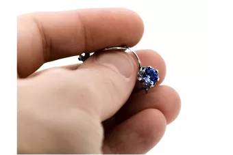 Vintage silver 925 Sapphire earrings vec019s Russian Soviet style