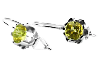 kopie von Vintage Silber 925 gelb peridot Ohrringe Vec023s Russische Sowjetische Stil