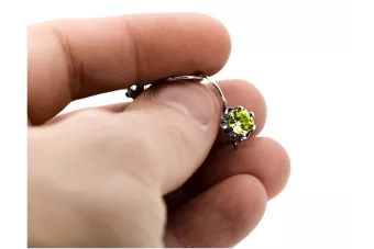 Vintage silver 925 yellow peridot earrings vec019s Russian Soviet style