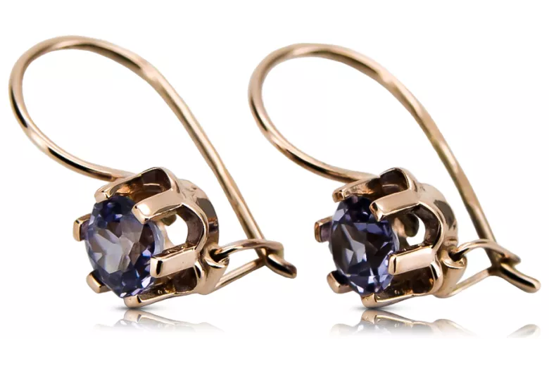 Boucles d'oreilles Alexandrite vc019rp Vintage russe style soviétique