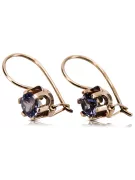 Vintage silver rose gold plated 925 Alexandrite earrings vec019rp Vintage Russian Soviet style