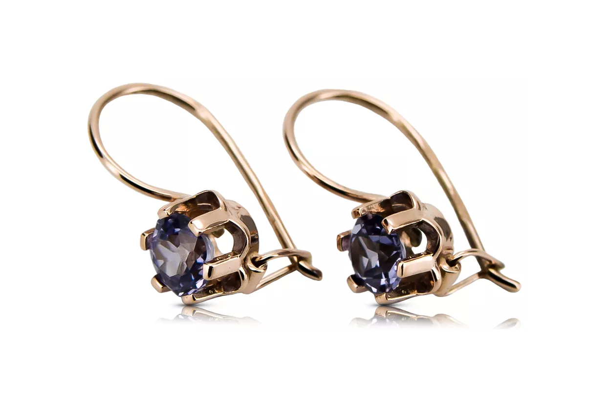 Boucles d'oreilles Alexandrite vc019rp Vintage russe style soviétique