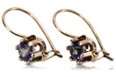 Vintage silver rose gold plated 925 Alexandrite earrings vec019rp Vintage Russian Soviet style