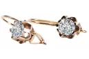 Vintage silver rose gold plated 925 Cubic Zircon earrings vec019rp Russian Soviet style