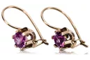 Jahrgang silber rose gold plattiert 925 amethyst vec019rp Russischer Sowjetstil