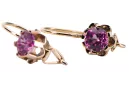 Jahrgang silber rose gold plattiert 925 amethyst vec019rp Russischer Sowjetstil