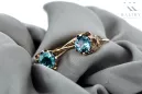 Vintage silver rose gold plated 925 Aquamarine vec019rp Russian Soviet style