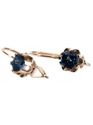 Vintage silver rose gold plated 925 Sapphire earrings vec019rp Russian Soviet style