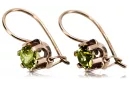 Jahrgang silber rose gold plattiert 925 gelb peridot Ohrringe vec019rp Russischer Sowjetstil